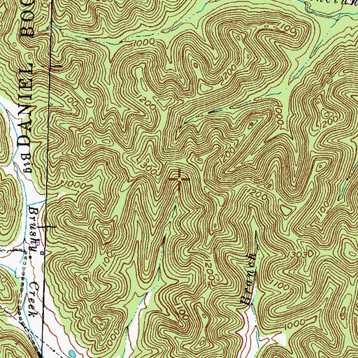 Topographic Map of Muse Cemetery, KY