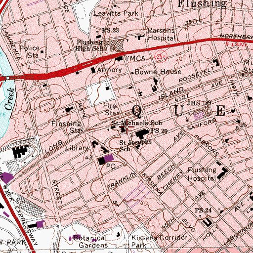 Topographic Map of Saint Michael's Church, NY