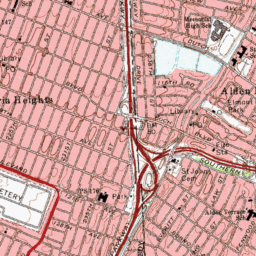 Topographic Map of Saint David's Episcopal Church, NY