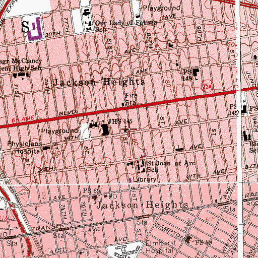 Topographic Map of Saint Mark's Episcopal Church, NY