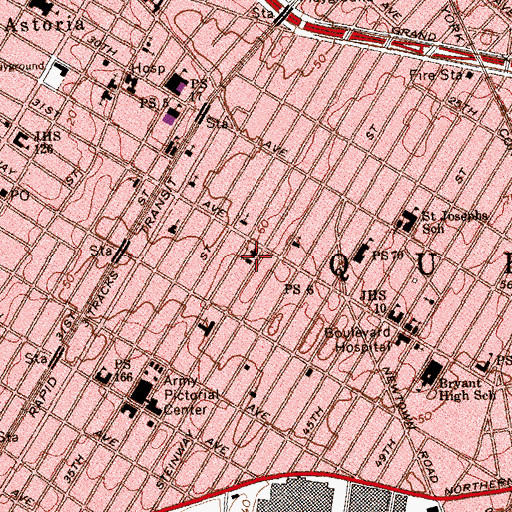 Topographic Map of Trinity Lutheran Church, NY