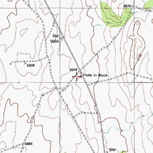Topographic Map of Hole in Rock, AZ