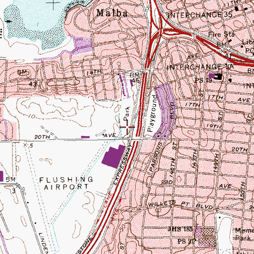Topographic Map of Landmark Plaza Shopping Center, NY