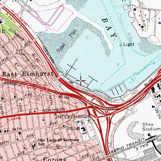 Topographic Map of World's Fair Marina, NY