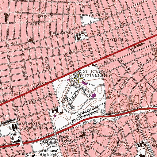 Topographic Map of Bent Hall, NY