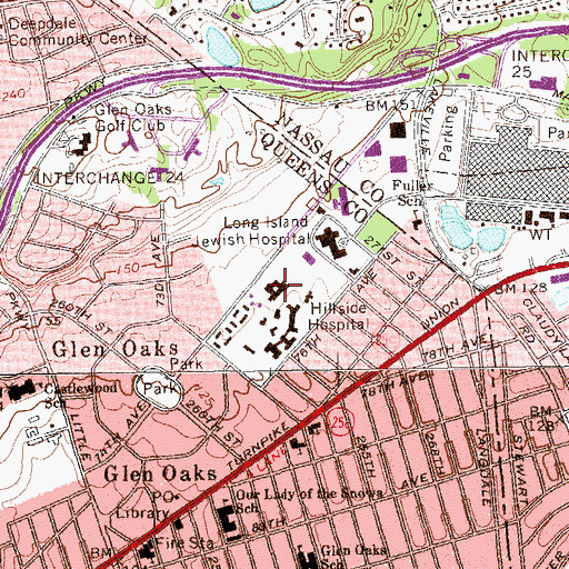 Topographic Map of Zucker Hillside Hospital, NY