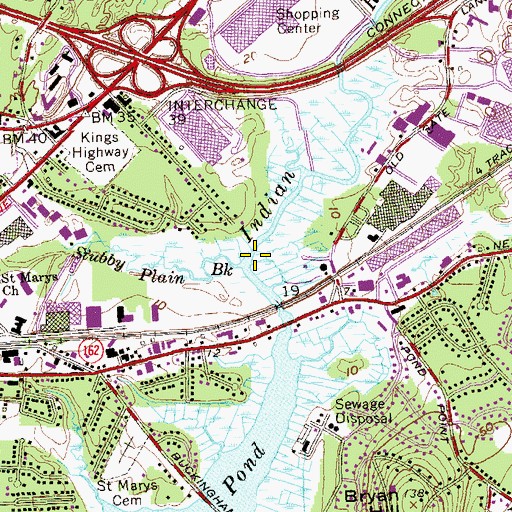 Topographic Map of Indian River, CT