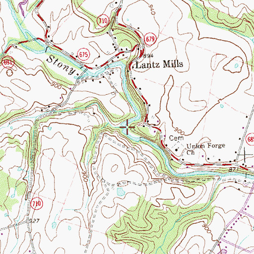 Topographic Map of Liberty Run, VA