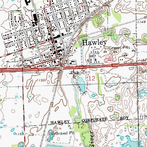 Topographic Map of Riverbend Park, MN