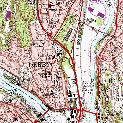 Topographic Map of Irving School, CT