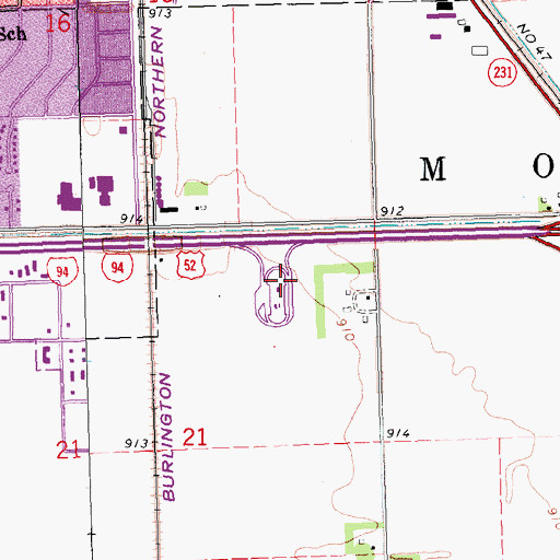 Topographic Map of Moorhead Travel Information Center, MN