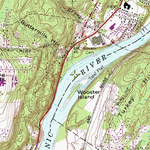 Topographic Map of Ivy Brook, CT