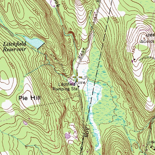 Topographic Map of Ivy Mountain Brook, CT