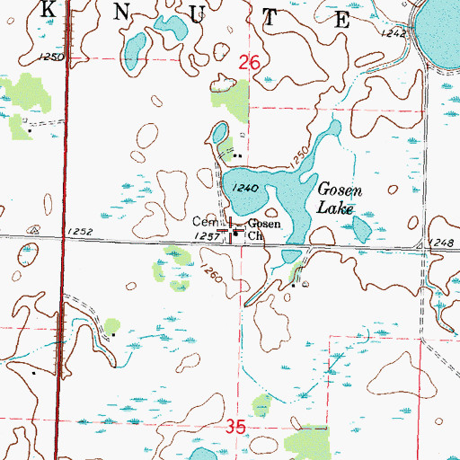 Topographic Map of Gosen Cemetery, MN