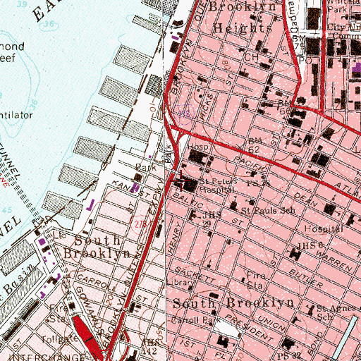 Topographic Map of Saint Peter's Our Lady of Pilar Church, NY