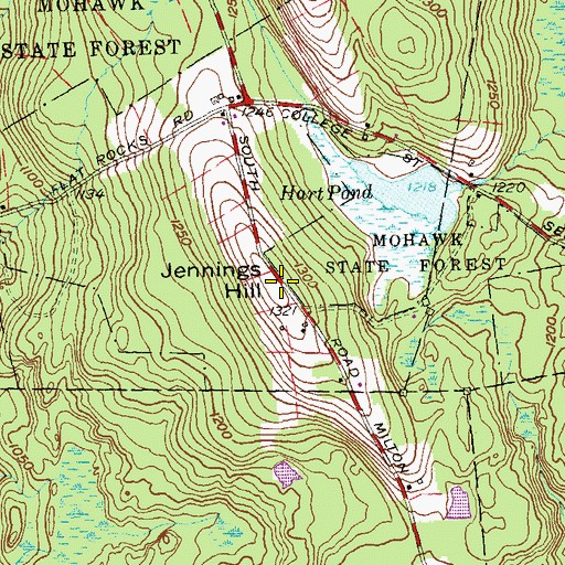 Topographic Map of Jennings Hill, CT