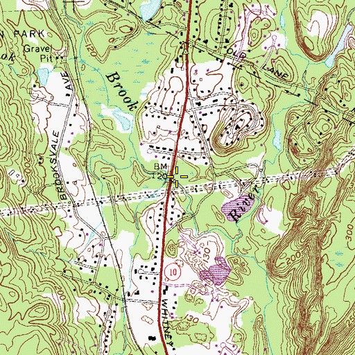 Topographic Map of Jepp Brook, CT
