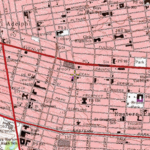 Topographic Map of Grant Gore Triangle, NY