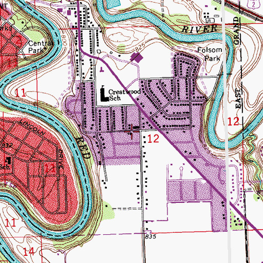 Topographic Map of Community Christian Church, MN