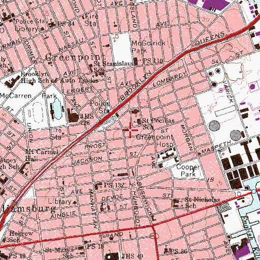 Topographic Map of Saint Paul's Center, NY