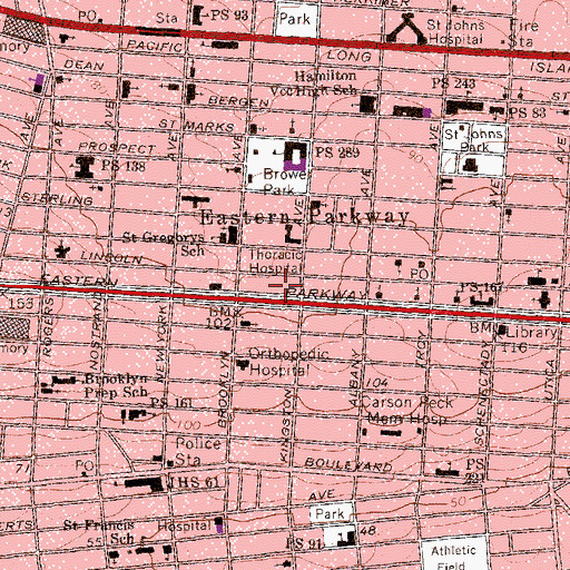 Topographic Map of Arista Preparatory School, NY