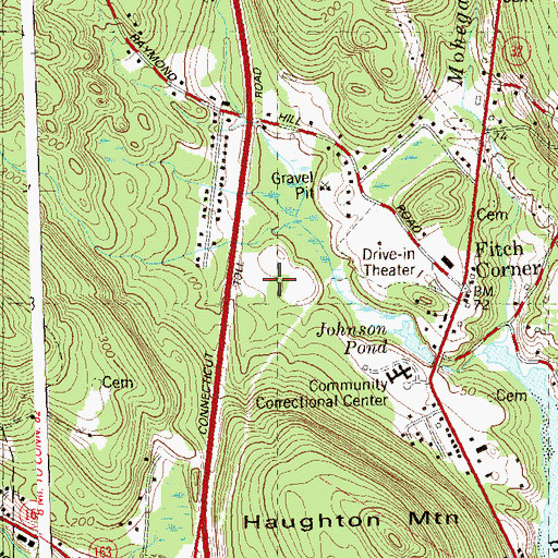 Topographic Map of Johnson Pond, CT