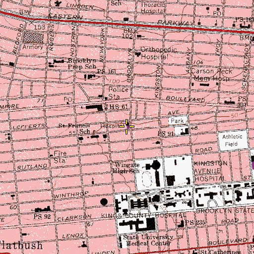 Topographic Map of Beth Rivkah School, NY