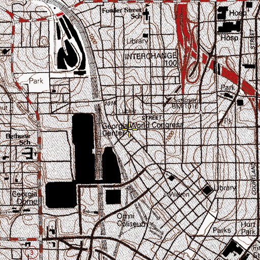 Topographic Map of Georgia Aquarium, GA