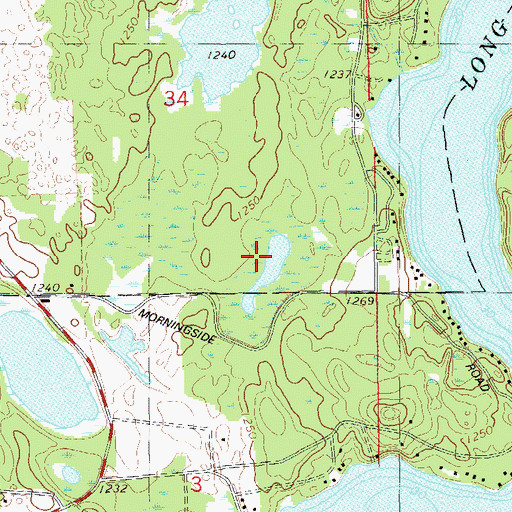 Topographic Map of Dory's Bog and Hunt Hill State Natural Area, WI