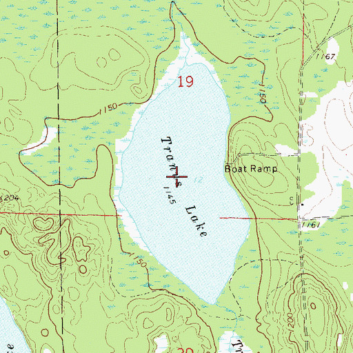 Topographic Map of Tranus Lake State Natural Area, WI