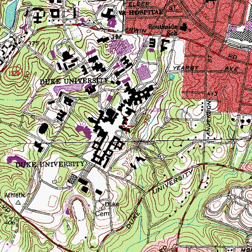 Topographic Map of Allen Building, NC