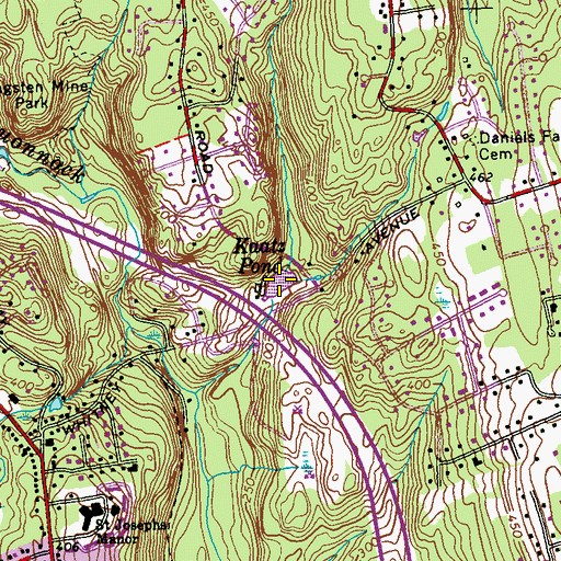 Topographic Map of Kaatz Pond, CT