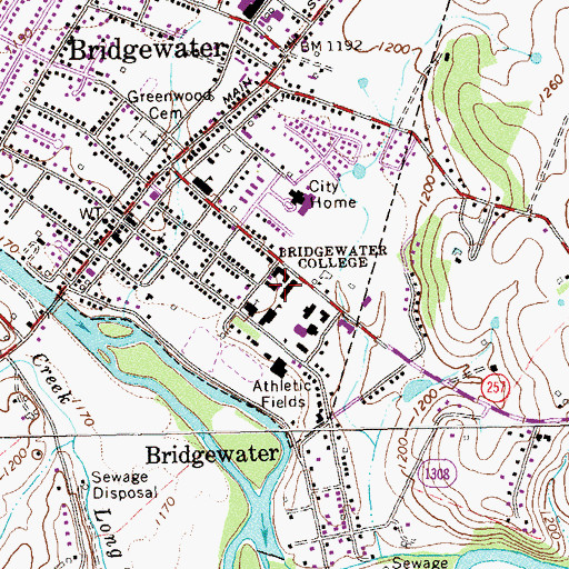 Topographic Map of Bowman Hall, VA