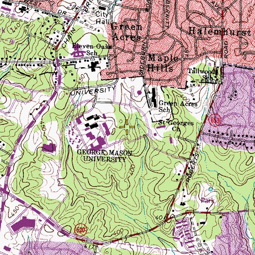 Topographic Map of Franklin Hall, VA
