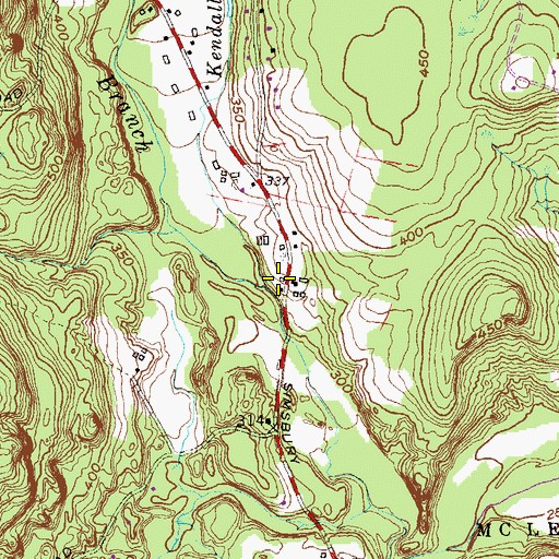 Topographic Map of Kendall Brook, CT