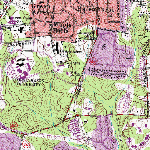 Topographic Map of Krasnow Institute, VA