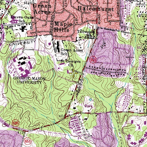 Topographic Map of Krasnow Institute, VA