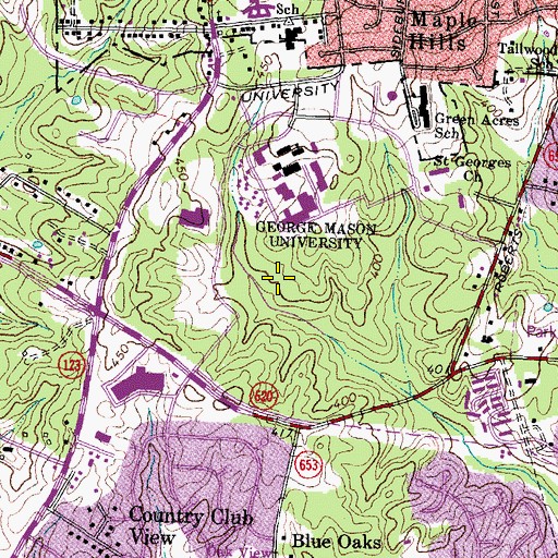Topographic Map of Mason Hall, VA