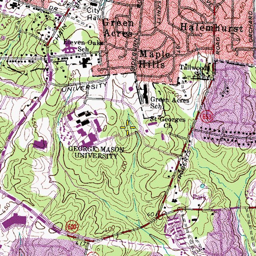 Topographic Map of Carroll Hall, VA