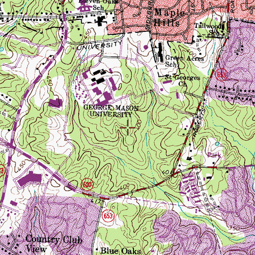 Topographic Map of Enterprise Hall, VA