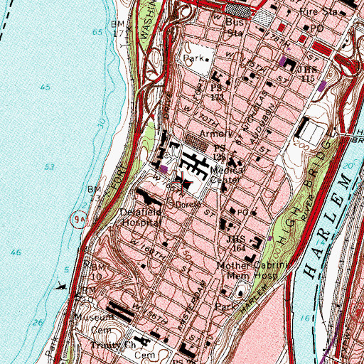 Topographic Map of Edward S Harkness Eye Institute, NY