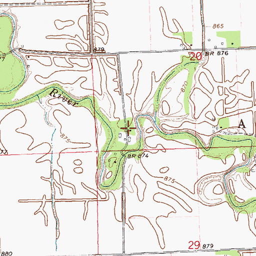 Topographic Map of West Petri-East Marsh River Cemetery, MN