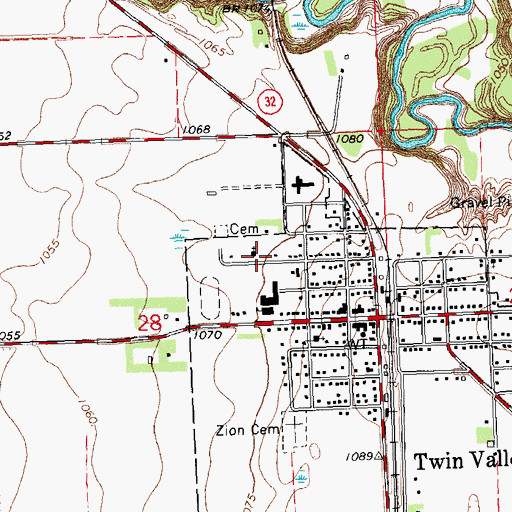 Topographic Map of Saint Williams Catholic Church, MN
