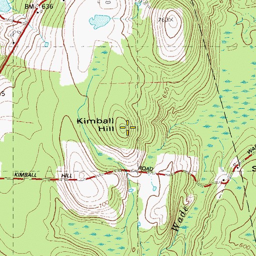 Topographic Map of Kimball Hill, CT