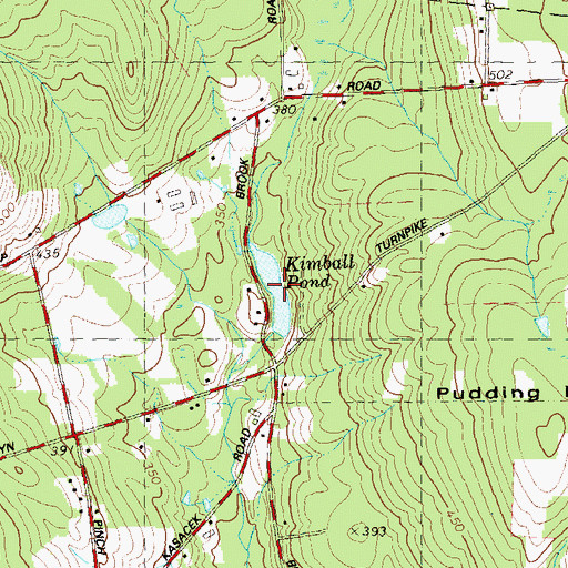 Topographic Map of Kimball Pond, CT