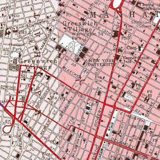 Topographic Map of Bleecker Court, NY