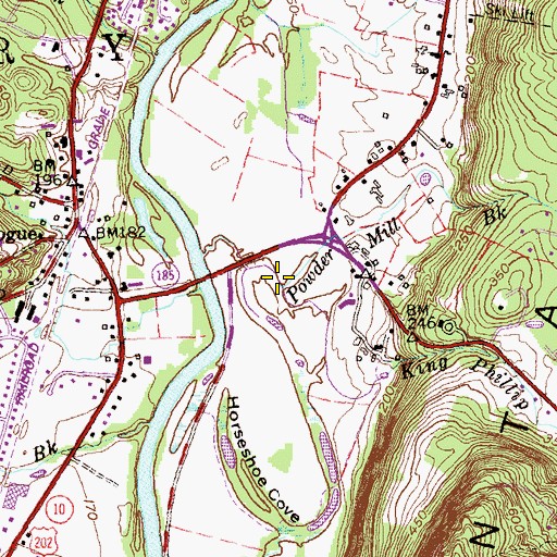 Topographic Map of King Phillip Brook, CT