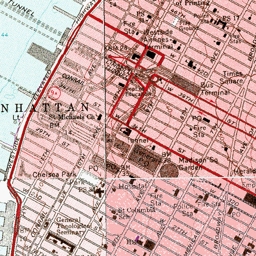 Topographic Map of Saint Michael's Church, NY