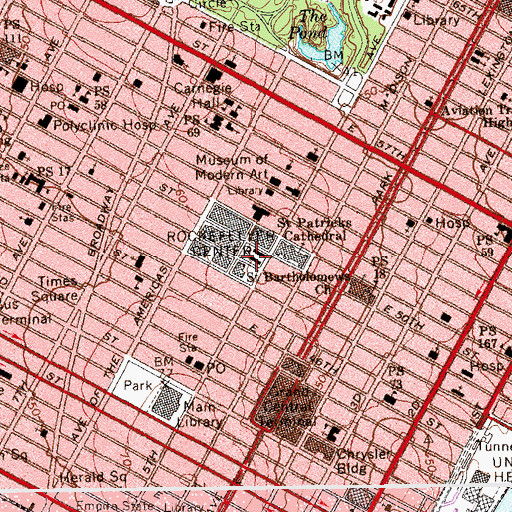 Topographic Map of Channel Gardens, NY