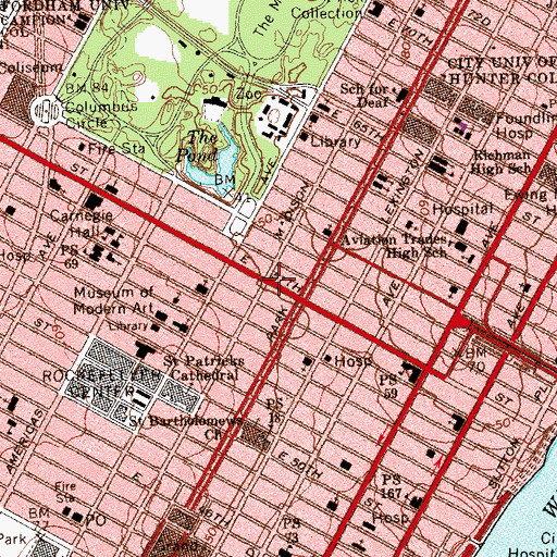 Topographic Map of Fuller Building, NY